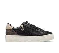 Infinity Leather Tamaris Faux Leather Fashion Lace Up Sneakers In Black Black