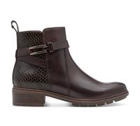 Infinity Leather Tamaris Leather Buckled Zip Biker Ankle Boots In Brown Brown 3.5