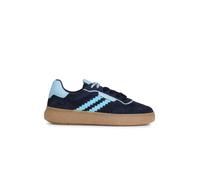 Infinity Leather Tamaris Leather Fashion Stripe Lace Up Sneakers In Blue Blue