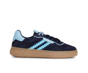 Infinity Leather Tamaris Leather Fashion Stripe Lace Up Sneakers In Blue Blue