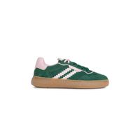 Infinity Leather Tamaris Leather Fashion Stripe Lace Up Sneakers In Green Green