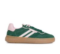 Infinity Leather Tamaris Leather Fashion Stripe Lace Up Sneakers In Green Green 6