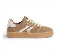 Infinity Leather Tamaris Leather Stripes Trainers Sneaker Shoes - 23723 In Taupe Taupe