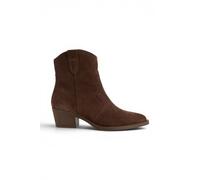 Infinity Leather Tamaris Suede Leather Cowboy Western Ankle Boots - 25702-41 In Brown Brown