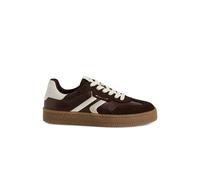 Infinity Leather Women's Tamaris Suede Leather Fashion Lace Up Sneakers in Brown | Size: 7.5