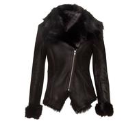 Infinity Leather Toscana Sheepskin Biker Jacket-Apopa In Black Black 16