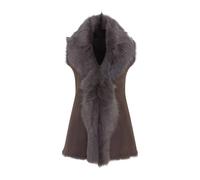 Infinity Leather Toscana Sheepskin Long Gilet-Sorocaba In Grey Grey 14