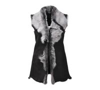 Infinity Leather Toscana Sheepskin Long Gilet-Sorocaba In True Black True Black 16
