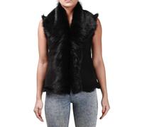 Infinity Leather Toscana Sheepskin Short Gilet-Denver In Black Black