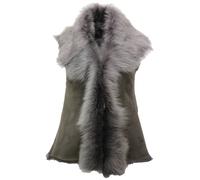 Infinity Leather Toscana Sheepskin Short Gilet-Denver In Grey Grey 14