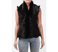 Infinity Leather Toscana Sheepskin Short Gilet-Seaham In Black Black 12