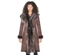 Infinity Leather Toscana Sheepskin Suede Trench Coat-Rochester In Dark Brown Dark Brown