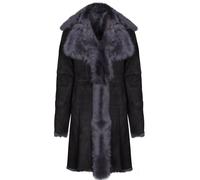 Infinity Leather Toscana Sheepskin Suede Trench Coat-Rochester In Grey Grey