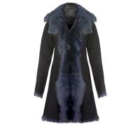 Infinity Leather Toscana Sheepskin Suede Trench Coat-Rochester In Navy Navy
