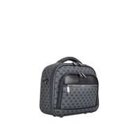 Infinity Leather Travel Cosmetic Bag In Grey Grey