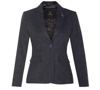 Infinity Leather Tweed 1920S Herringbone Blazer In Navy Navy 12