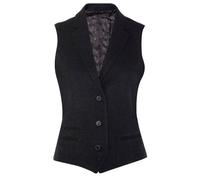 Womens Tweed Herringbone Blazer Jacket Waistcoat Navy Blue 1920 Vintage Tailored