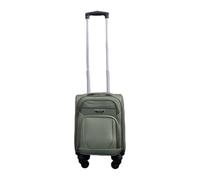 Infinity Leather Underseat Suitcase 15-Inch Soft Shell Lightweight 4 Wheels Spinner 3-Digit Combination Lock Hand Luggage Flight Bag for EasyJet Ryanair Birtish Airways and All Other Airlines