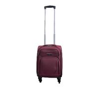 Infinity Leather Underseat Suitcase 15-Inch Soft Shell Lightweight 4 Wheels Spinner 3-Digit Combination Lock Hand Luggage Flight Bag for EasyJet Ryanair Birtish Airways and All Other Airlines
