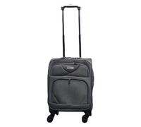 Infinity Leather Underseat Suitcase 15-Inch Soft Shell Lightweight 4 Wheels Spinner 3-Digit Combination Lock Hand Luggage Flight Bag for EasyJet Ryanair Birtish Airways and All Other Airlines