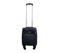 Infinity Leather Underseat Suitcase 15-Inch Soft Shell Lightweight 4 Wheels Spinner 3-Digit Combination Lock Hand Luggage Flight Bag for EasyJet Ryanair Birtish Airways and All Other Airlines