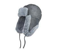 Infinity Leather Unisex B3 Russian Ushanka RAF Aviator Shearling Sheepskin Suede Trapper Flying Hat Grey