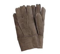 Infinity Leather Unisex Brown Sheepskin Suede Gloves with Roll Up/Down Cuff