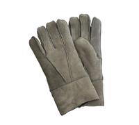Infinity Leather Unisex Grey Sheepskin Suede Gloves with Roll Up/Down Cuff