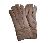 Infinity Leather Unisex Brown Sheepskin Leather Gloves with Roll Up/Down Cuff