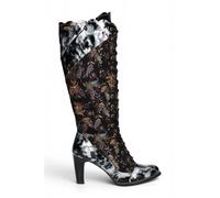 Laura Vita Alcbaneo 158 Women's Lace-Up Boots with Floral Pattern, gray, 8 UK