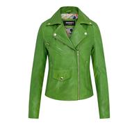 Infinity Leather Vintage Classic Brando Biker Leather Jacket - Broome In Light Green Light Green