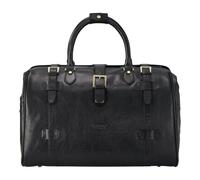 Genuine Leather Duffle Bag Weekender Large Travel Holdall - Black 49 x 39 x 29 cm