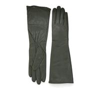 TruClothing Women’s Long Leather Gloves Genuine Sheepskin Elbow Length Gauntlets Winter Handwear - Olive M