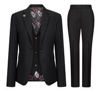 Infinity Leather Women's 3 Piece Tailored Fit Plain Formal Office Suit in Black | Size: 14