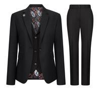 Infinity Leather Women's 3 Piece Tailored Fit Plain Formal Office Suit in Black | Size: 14 Infinity Leather Black 14