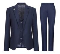 Infinity Leather Women's 3 Piece Tailored Fit Plain Formal Office Suit in Navy | Size: 16