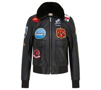 Infinity Leather Women's A2 Top Gun Leather Bomber Jacket-Sunbury - Black - UK 3XL/20 | EU 46 | US 16