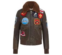 Infinity Leather Women's A2 Top Gun Leather Bomber Jacket-Sunbury - Brown - UK 3XL/20 | EU 46 | US 16