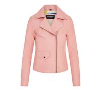 Infinity Leather Women's Classic Brando Biker Leather Jacket - Broome in Baby Pink | Size: 24 Infinity Leather Baby Pink 24