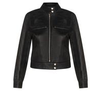 Infinity Leather Women's Classic Leather Biker Jacket-Watford in Black | Size: 20
