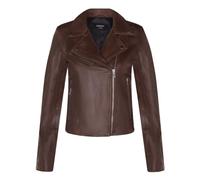Infinity Leather Women's Classic Leather Brando Biker Jacket-Loughton in Brown | Size: 14 Infinity Leather Brown 14