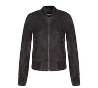 Infinity Leather Women's Classic MA-1 Suede Bomber Jacket-Newbury in Black | Size: 10 Infinity Leather Black 10