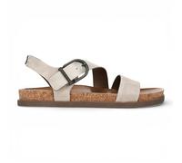 Infinity Leather Women's Cloud White Silver Lance Footbed Flat Sandals Strappy Buckle Wedges