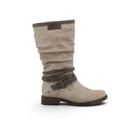 MUSTANG Side Zip Low Heel Womens Knee High Boots in Off White