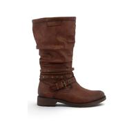 Infinity Leather Women's Faux Leather Mid-Calf Slouch Riding Boots - M0052003 in Brown | Size: 6.5