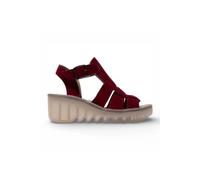 Infinity Leather Women's Fly London BAIC621FLY Suede Leather Wedge Sandals in Burgundy | Size: 9
