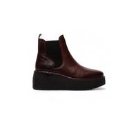 Fly Womens Wine Red HELY268 Chelsea Leather Ankle Pull-On Platform Comfort Boots