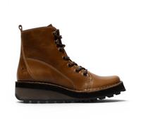 Infinity Leather Women's Fly London Leather Lace-Up Ankle Boots - HAZI147 in Camel | Size: 7