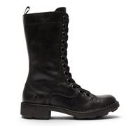 Infinity Leather Women's Fly London Leather Lace-Up Combat Ankle Boots - NOLE176 in Black | Size: 5