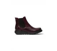 Fly Womens Red SALV Chelsea Leather Ankle Casual Wedge Heel Boots